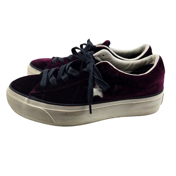 Converse Sneakers Womens 8.5 Purple Velvet One Star Platform Ox Low Top Casual - Picture 6 of 12